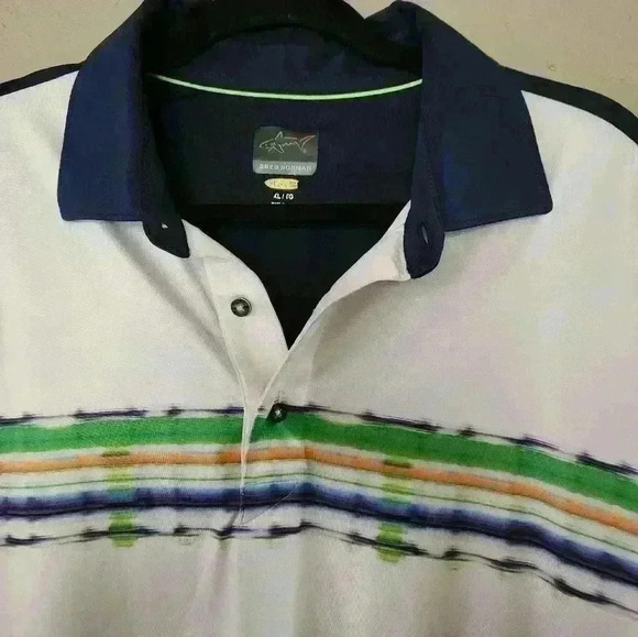 Greg Norman polo shirt size XL white and blue - Picture 3 of 3
